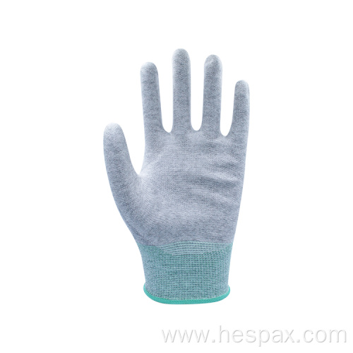 Hespax DMF Free PU Anti-static Safety Work Gloves